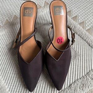 DV by Dolce Vita Women's Dark Brown Pointed-Toe Heels